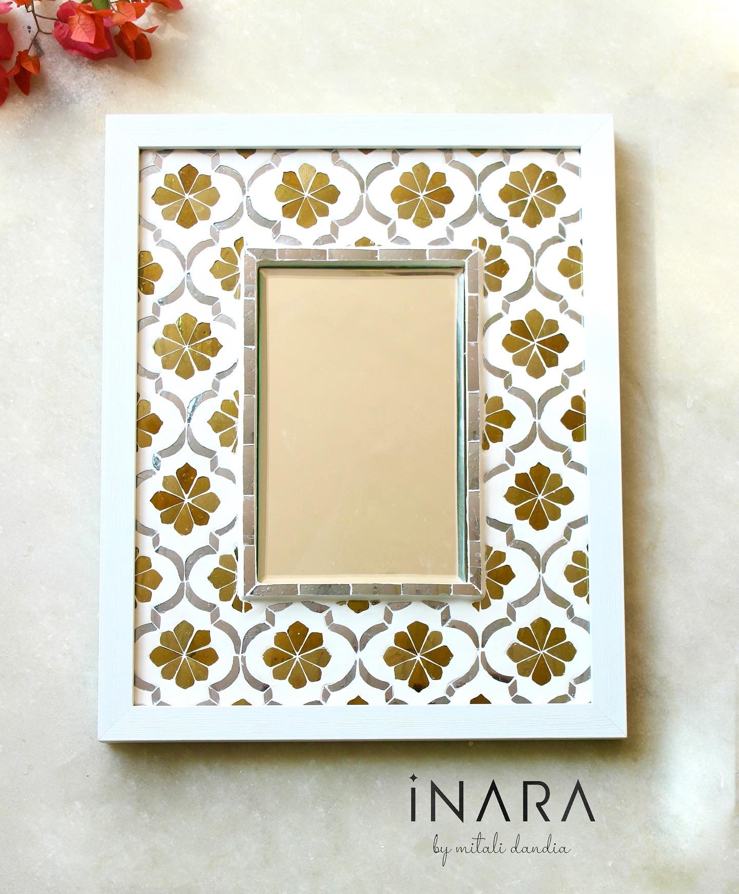 Floral Jali Thikri Wall Mirror