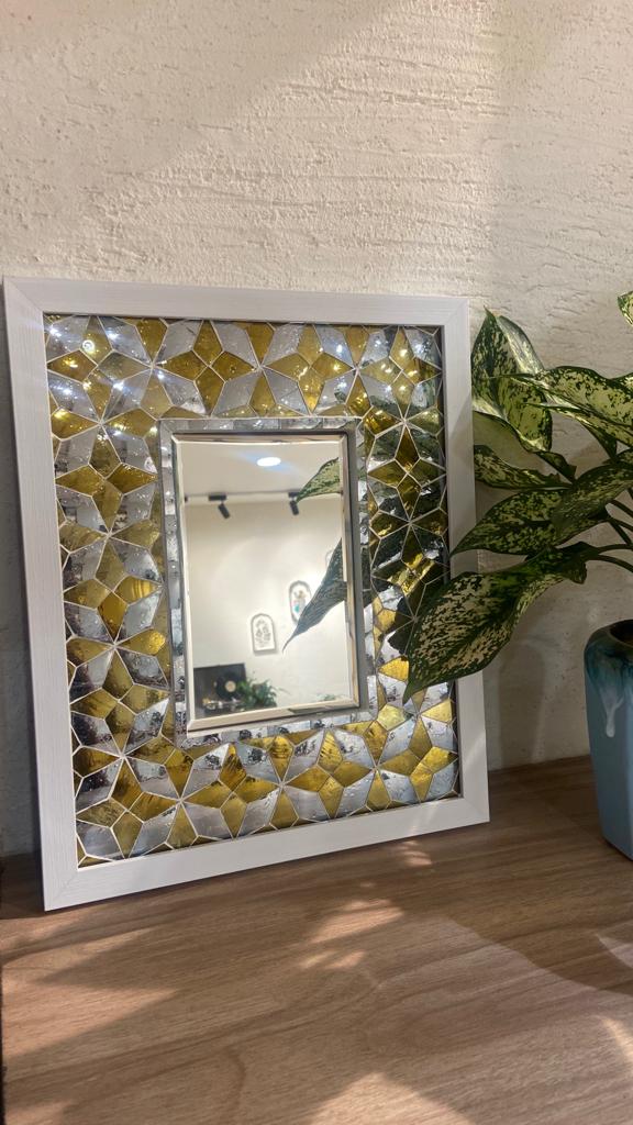 Geometric Jali Thikri Wall Mirror