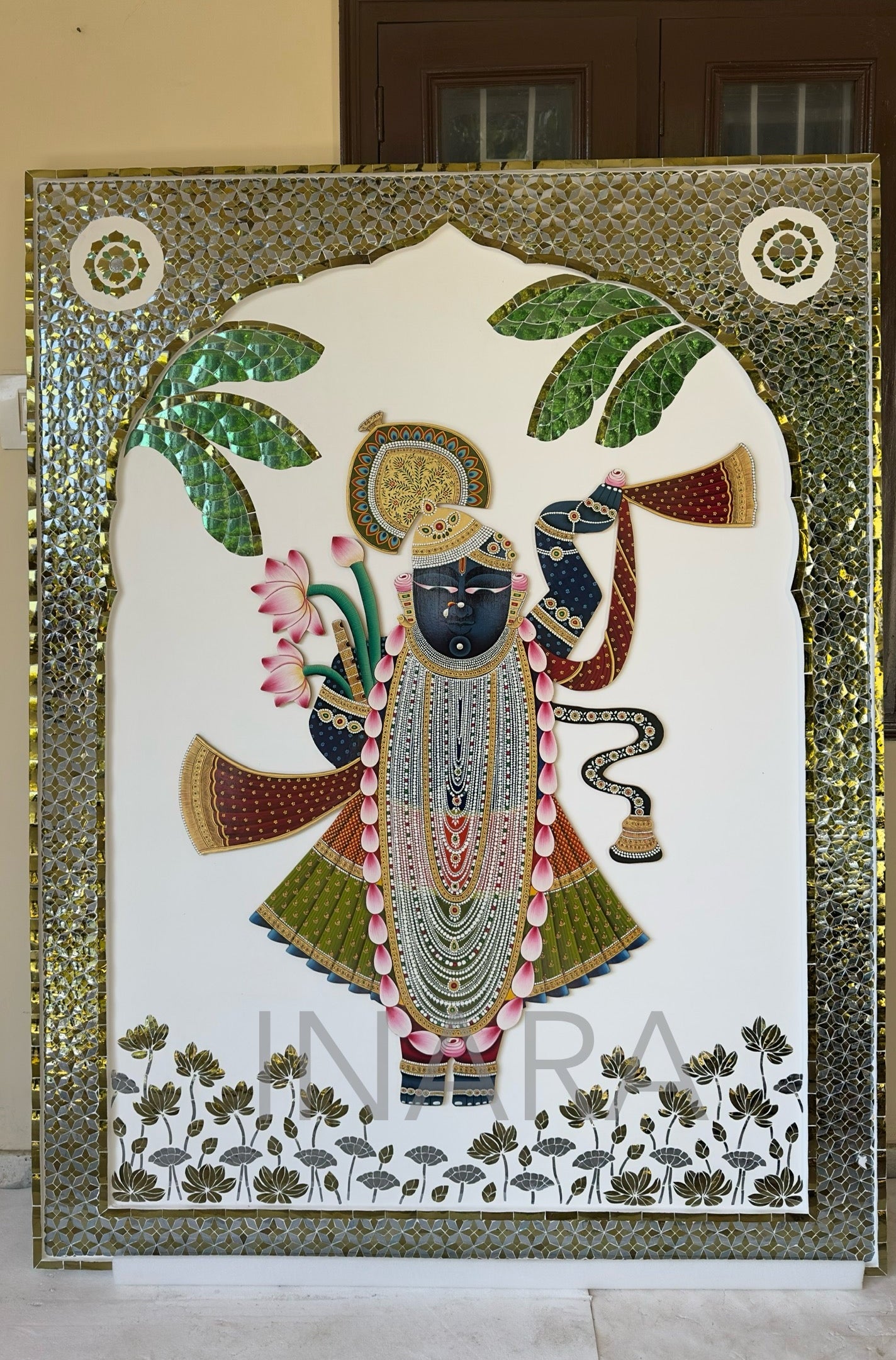 Handpainted Shrinath Ji with Thikri