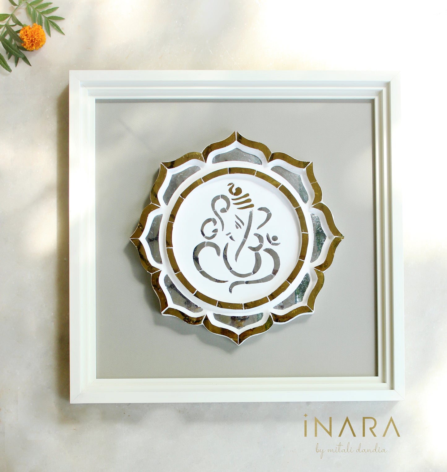 Ganesha with Lotus Thikri Frame