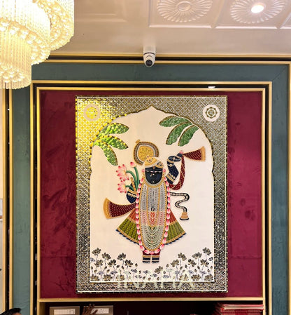 Handpainted Shrinath Ji with Thikri