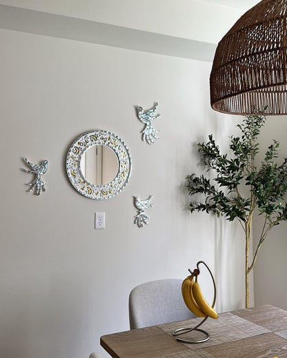 Floral Thikri Wall Mirror