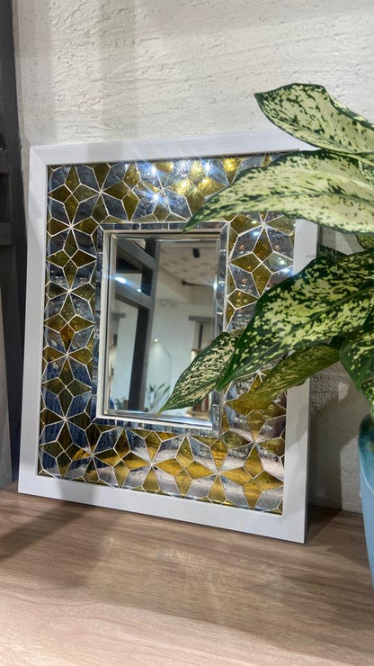 Geometric Jali Thikri Wall Mirror