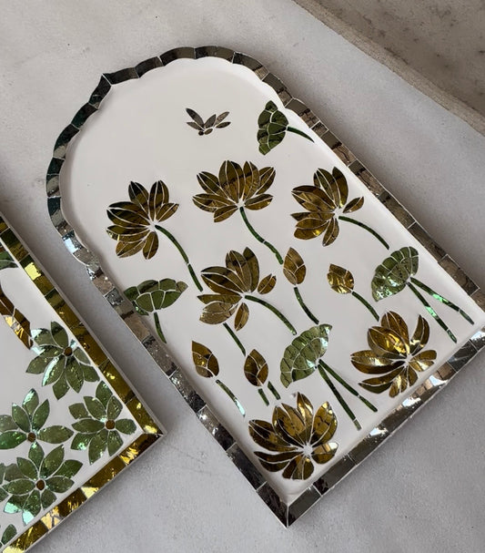 Lotus Bloom Mehrab (Green and Gold)