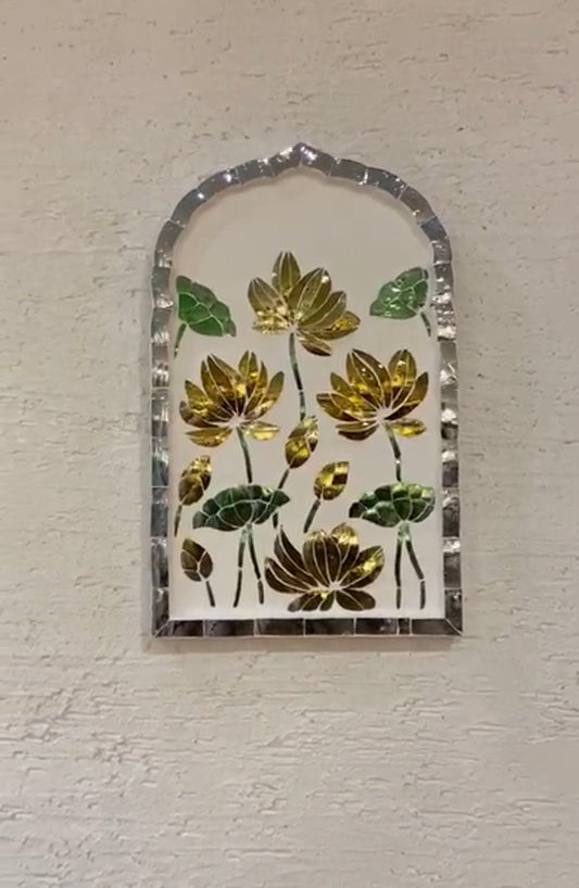 Lotus Bloom Mehrab (Green and Gold)
