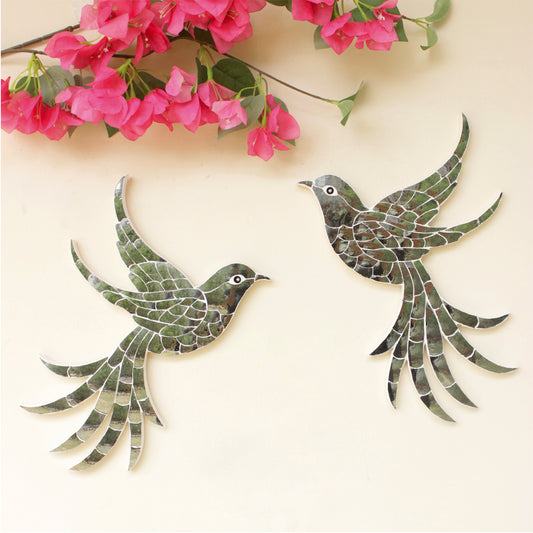 Silver Thikri Birds Cut out