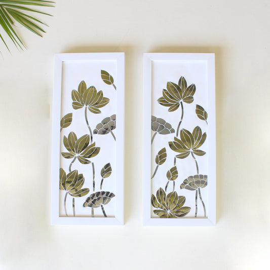 Lotus Bloom Framed Panels (Set of 2)