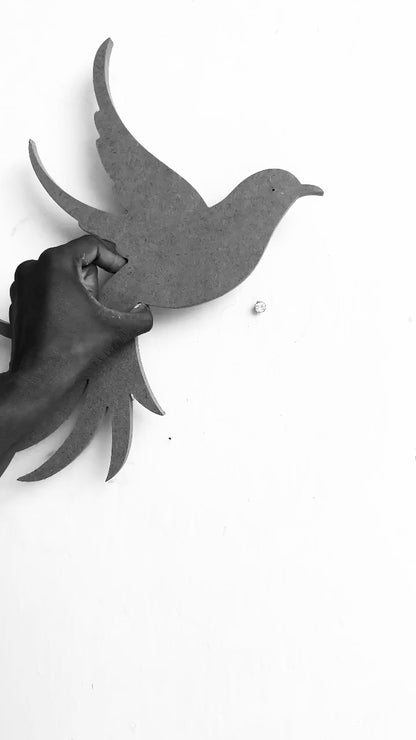Silver Thikri Birds Cut out