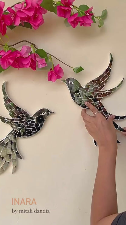 Silver Thikri Birds Cut out